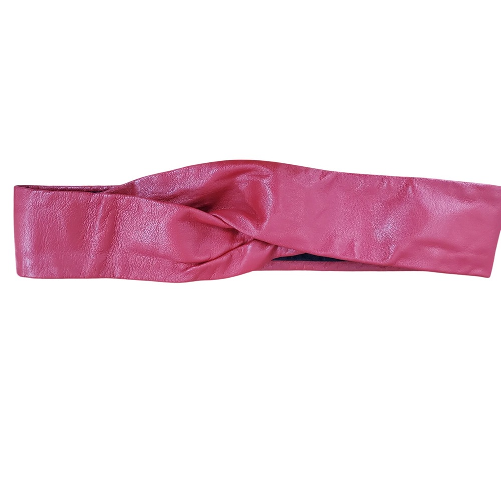 Sheila Elaine Belt Womens One Size Red New Lambskin‎ Leather Twist Velcro